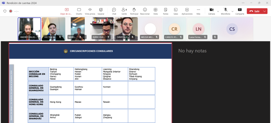 Embajada y los consulados de Colombia en la República Popular China realizaron su rendición de cuentas 2024